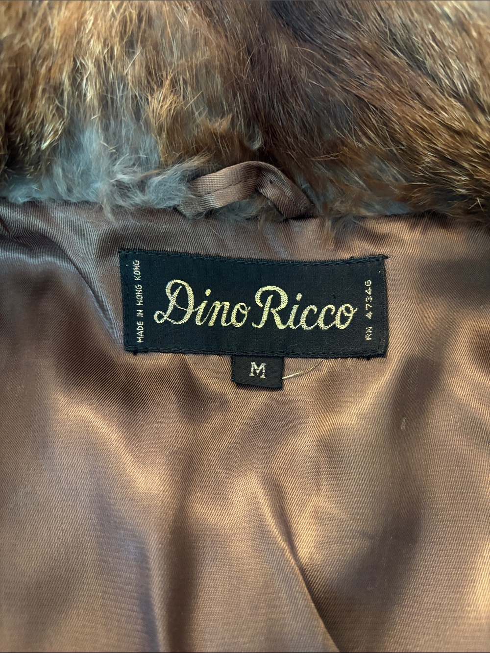 Vintage genuine 100% Rabbit Fur Coat chocolate brown Hong Kong 70s bomber jacket - Picture 4 of 7